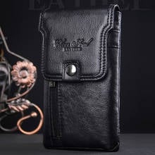 Brands Men Hip Bum Belt Cell Phone  Bag Waist Fanny Pack Genuine Leather Purse Hook Cell Mobile Phone Case High Quality New 2024 - buy cheap