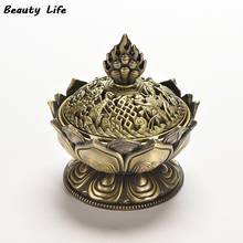 7.8*7.2*6.0cm Tibetan Lotus Incense Burner Alloy Bronze Mini Incense Burner Incensory Metal Craft Home Decor 2024 - buy cheap