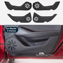 Car Leather Door Protector Pad Door Plank Anti Kick Black Pad Mat Cover Sticker for Mazda 6 Atenza 2019 2020 2021 2022 2024 - buy cheap