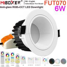 MiBoxer FUT070 6W Anti-glare RGBCCT Adjustable LED Downlight Recessed Ceiling Light AC 110V 220V 2.4G RF Remote WiFi APP Control 2024 - buy cheap