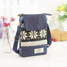 Retro Floral Small Handbag Teenager Girl Cotton Cross-Body Mobile Phone Bag Fashion Women Printing Messenger Purses Female 2024 - buy cheap