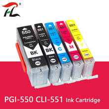 Cartuchos de tinta para impressora canon, pgi550 cli551 compatível com cli 551 pgi 550, ip7250 ix6850 mg5550 mg5650 mg6450 mg6650 mx725 mx925 2024 - compre barato