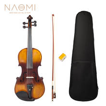 Novo violino 4/4 tamanho completo com capa + arco + breu, conjunto para violino biginner, violino colorido marrom 2024 - compre barato