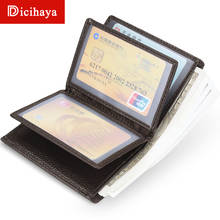 DICIHAYA Genuine Leather Cowhide Driving License Bag Multifunctional Female Wallet Vertical Men's Double Loose-leaf ID Card Hold 2024 - buy cheap