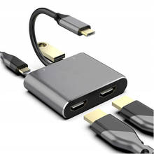 TypeCHDMI-Cable convertidor de puerto de carga para MacBook, Samsung, Dex, Galaxy S10/S9, compatible con 4K, USB C a HDMI Dual, USB 3,0 PD 2024 - compra barato