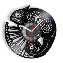 Настенные часы для домашнего декора, хамелеон, экзотическое животное виниловая запись, настенные часы, чилл, племенный, Gecko, ящерица, змей, настенное искусство 2024 - купить недорого