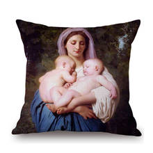 French Academic Art Venus Athena Greek Myths Bible Story Angles Oil Painting Sofa Pillow Case William Bouguereau Cushion Cover 2024 - buy cheap