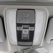 Углеродное волокно Автомобильный Интерьер Передняя крыша лампа для чтения рамка Обложка Наклейка отделка для Mercedes Benz C E Class W204 W212 2010 2011 2012 2024 - купить недорого
