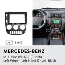 Painel da fáscia do carro de 9 polegadas para benz m-klasse (w163) 2003-2006 leitor de dvd quadro de áudio facia placa traço kit instalar moldura guarnição capa 2024 - compre barato