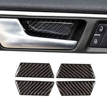 Real Carbon Fiber Car Interior Door Handle Panel Door Bowl Cover Trim For VW Touareg 2011 - 2018 2024 - buy cheap