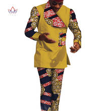 Bazin Riche Men 2 Pieces Pants Sets African Clothes Casual Men Patchwork Top Shirt and Pants Sets African Men Clothes WYN798 2024 - buy cheap
