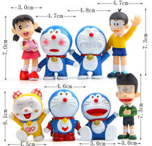 8Pcs Anime Doraemon Pvc Doll Dorami Minamoto Shizuka Cartoon Action Toy Figures 5-7CM 2024 - buy cheap