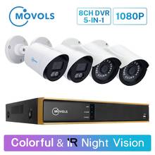 Movol-sistema de cftv com visão noturna, colorida, 1080p, câmera de segurança, 2mp, 8 canais, à prova d'água, ahd, dvr, conjunto de vigilância 2024 - compre barato