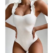 One Piece swimsuit Monokini Sexy Solid Women High Cut Swimwear Vintage Swim Bodysuits Summer Bathing Suits 2024 - buy cheap