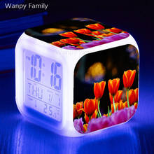 Tulip 7 Color Changing Glowing Multifunction Digital Alarm Clock Children's Birthday Gifts Tulip Luminous Electronic Watch Clock 2024 - buy cheap