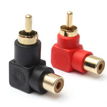 2Pcs RCA Right Angle Connector Plug 90 Degree Adapters Male To Female 90 Degree Elbow Audio Adapter 2024 - buy cheap