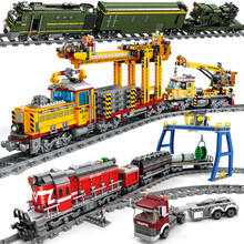 MOC New City Remote Control Train Harmony High-speed Rail Electric Building Blocks High-techTrack Bricks Toys For Children 2024 - buy cheap