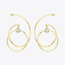 ENFASHION Geometric Circle Drop Pearl Earrings For Women Simple Line Earings Fashion Jewelry Boucle D'oreille Femme 2020 EB1030 2024 - buy cheap