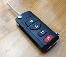 Car Key Blanks 3 +1/3   Buttons  For Nissan Modified Flip Folding Remote Key Shell 2024 - buy cheap