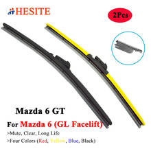 HESITE Colorful Wiper Blades For Mazda 6 Sedan Hatchback Station Wagon GT GL Facelift 2018 2019 2020 2021 2022 Windshield Wipers 2024 - buy cheap