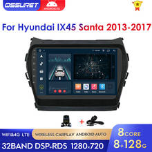 2din android10 jogador de rádio do carro para hyundai ix45 santafe 2013 - 2015 2017 gps navegação multimídia estéreo wifi 9 Polegada bluetooth 2024 - compre barato