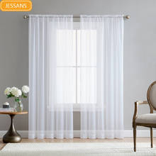 Moderno visillo de gasa Simple para ventana de cocina, cortina de tul para sala de estar, color blanco sólido 2024 - compra barato