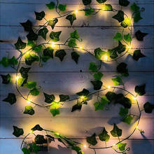 10/80/10leds Artificial Creeper Plant Green Leaf Light String Vine LED Fairy Garland Light for Wedding Xmas Party Patio Decor 2024 - buy cheap