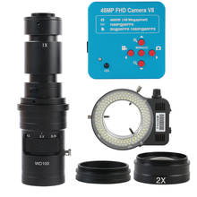 48MP 2K 1080P 60FPS HDMI USB Video Microscope Camera 1000X Monocular C Mount Lens 144LED Ring Lamp For PCB Soldering Repair 2024 - buy cheap