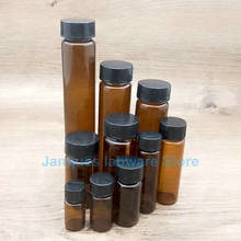 5pcs 10pcs  3/510/15/20/30/40/50/60ml Brown Glass Sample Bottle,Lab Reagent bottle with plastic Screwcap PE Pad 2024 - buy cheap