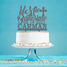 Personalized Baptism Party Cake Topper Custom Name Date Italian Il Mio Battesimo Topper For Kids Baptism Party Cake Decoration 2024 - buy cheap