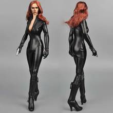 1/6 scale black leather Tights Conjoined suit One-piece garment for 12in action figure female soldier toy 2024 - buy cheap