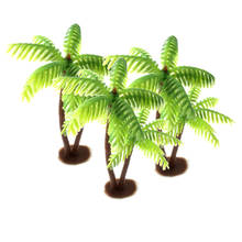 Palmeira de coco de plástico folha em miniatura falso planta potes bonsai artesanato micro paisagem plantas artificiais para decoração 2024 - compre barato