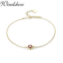 Slim 925 Sterling Silver Gold Color Chain Round Stone Charm Bracelet For Women Girls Jewelry Armbanden Voor Vrouwen Brazaletes 2024 - buy cheap