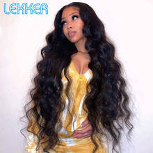 Lekker Body Wave 4x4 HD Парик из натуральных волос с закрытием шнурка с предварительно выщипанными детскими волосами Бесклеевые бразильские парики Remy из натуральных волос 2024 - купить недорого