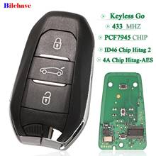 Bilchave Keyless Go For Citroen C4 C4L DS4 DS5 Peugeot 308 408 508 5008 ID46 Hitag2 4A Hitag-AES 433Mhz Remote Car Key HU83 VA2 2024 - buy cheap