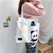 Lovely Panda Print women's shoulder bag New Canvas Messenger bags Harajuku large capacity student tote book bag Crossbody Bags 2024 - buy cheap