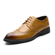 Zapatos de vestir hechos a mano para hombre, calzado Formal de cuero Oxford, estilo Brogue, para boda 2024 - compra barato