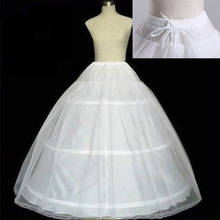 High Quality White 3 Hoops Petticoat Crinoline Slip Underskirt For Wedding Dress Bridal Gown In Stock 2021 2024 - buy cheap
