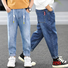 Calça jeans infantil para meninos, calça esportiva de outono 2021 para crianças com 10 12 14 anos 2024 - compre barato