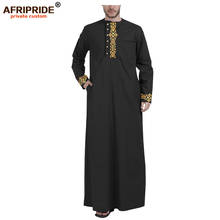 Ropa musulmana para hombres, vestido de Jubba Thobe de manga larga y cuello de encaje, de talla grande, ropa islámica musulmana, A2014001 2024 - compra barato