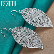 DOTEFFIL 925 Sterling Silver Leaf Drop Earring For Women Wedding Engagement Fashion Jewelry Best Gift Christmas Gift 2024 - buy cheap