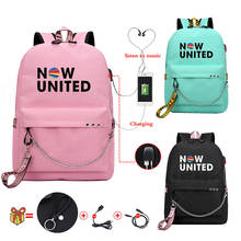 Now United-mochila con carga USB para mujer, morral escolar para chicas adolescentes, con cremallera 2024 - compra barato