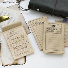 50Sheets/Set Retro Kraft Paper Notebook Diary Weekly Daily Planner Writing Pads Office School Supplies Stationery 2024 - buy cheap