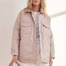 Malina casaco feminino de algodão, jaqueta feminina elegante com gola virada para baixo 2024 - compre barato