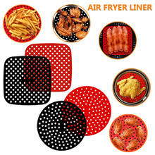Reusable Silicone Air Fryer Liner Mat Non-Stick Steamer Pad Baking Inner Liner Cooking Mat for Kitchen Accessories Round Square