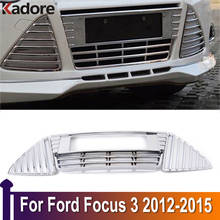 Car Styling For Ford Focus 3 2012 2013 2014 2015 Front Bottom Center Grilles Protector Head Radiator Racing Grills Trim 3PCS 2024 - buy cheap