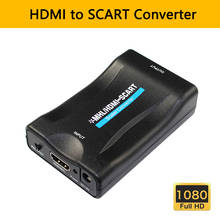 Hdmi para scart conversor hdmi entrada scart saída adaptador de vídeo composto hd estéreo áudio adaptador para o céu hd blu ray dvd hdtv ps3 2024 - compre barato