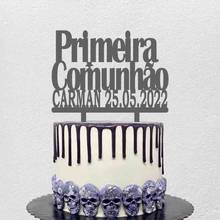 Decoración Para tarta de primera comunión con nombre personalizado, decoración para Tartas, decoración de fiesta 2024 - compra barato
