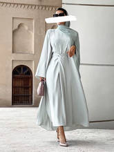 Турция Весна мусульманское платье для женщин с длинным рукавом абаи A-Line Maxi кимоно Jubah халат Абая Vestidos Исламская одежда 2021 2024 - купить недорого