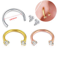 2Pcs 1.2x6/8/10mm  Steel Zircon Cartilage Ear Stud Ear Piercing Jewelry Cartilage Earrings Women Sexy Piercing Body Jewelry 2024 - buy cheap